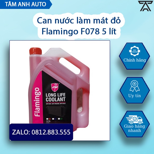 Nước làm mát động cơ Ôtô Flamingo can đỏ 5L F078