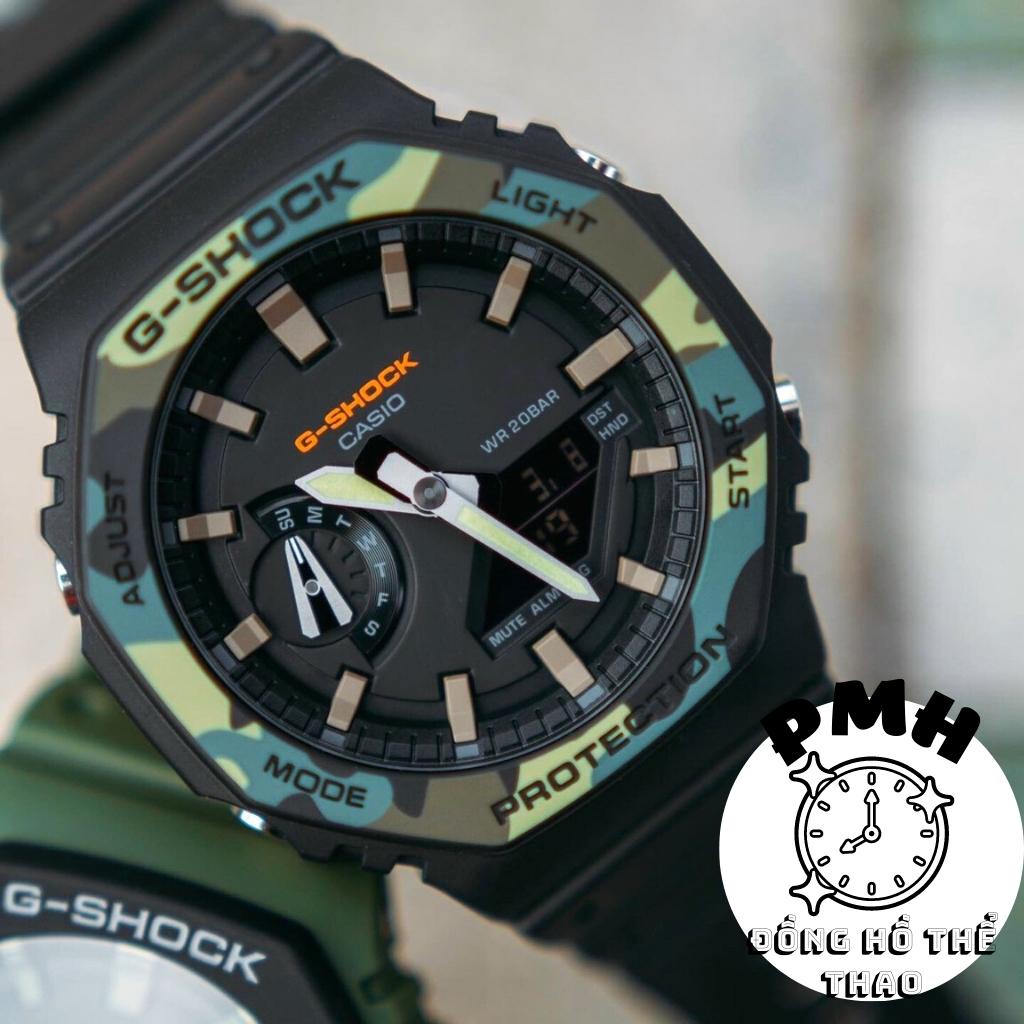 Đồng hồ đeo tay nam , Đồng hồ unisex thể thao GA2100 màu rằn ri 42mm