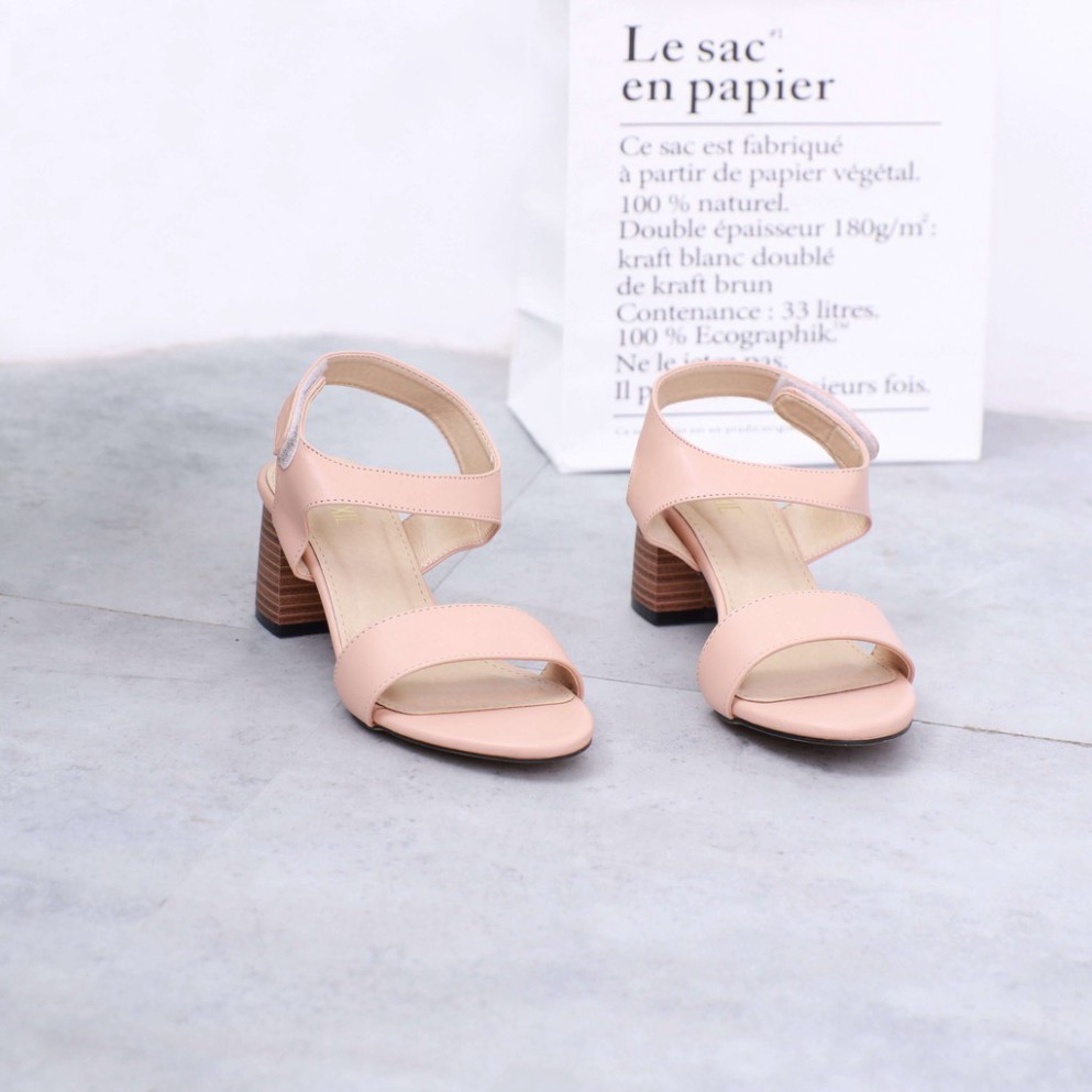 Giày Sandal Cao Gót 5cm Quai Dán Đế Gỗ 5245