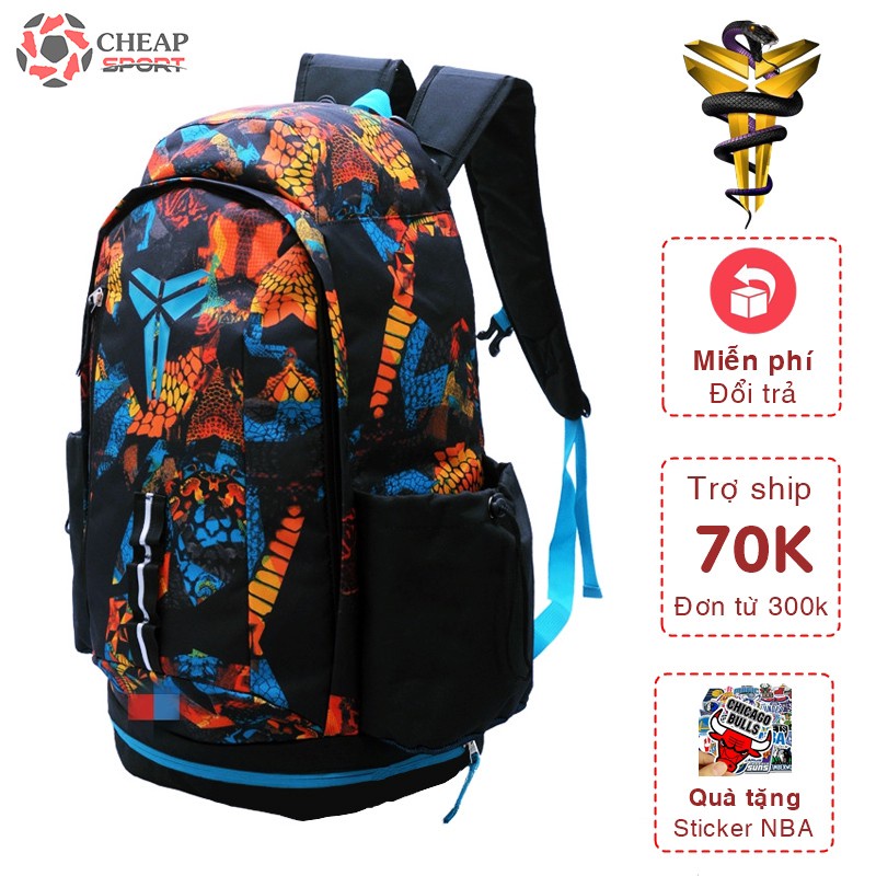 Balo Bóng Rổ NBA 1.0 Kobe Bryant Chất Liệu Vải Oxford Chống Nước Phù Hợp Khi Đi Học, Đi Du Lịch, Chơi Thể Thao - Hàng nh