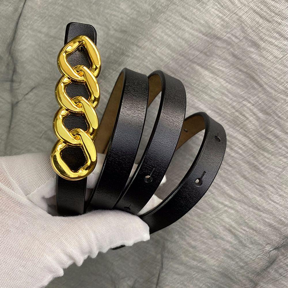 Thắt Lưng Da PU WMES15H Khóa Kim Loại Kiểu Dáng Đơn Giản Phong Cách Vintage