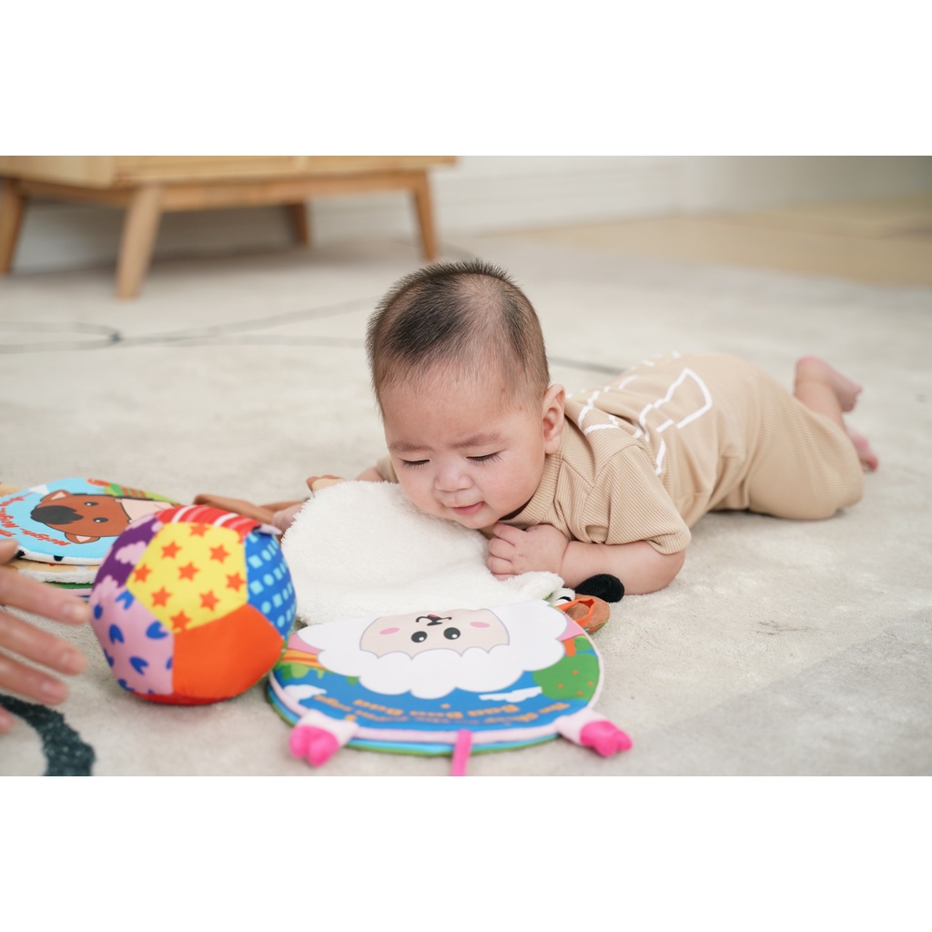 Sách vải the Animals on the farm Lalala baby đa tương tác lật mở sột soạt thu vị