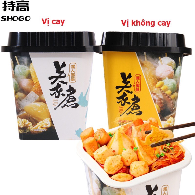 Cốc lẩu miến hải sản đủ topping (mực, cá viên, chả cá, phomai,..) 155g siêu ngon, hit hot