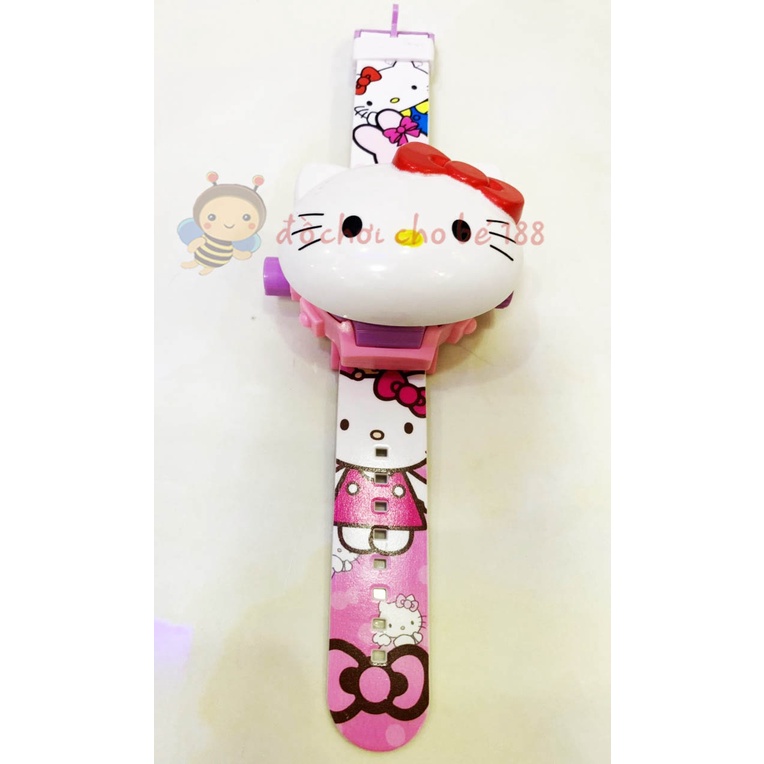 Đồng hồ đeo tay mèo kitty, đoremon chiếu hình (các nhân vật nổi 3D)