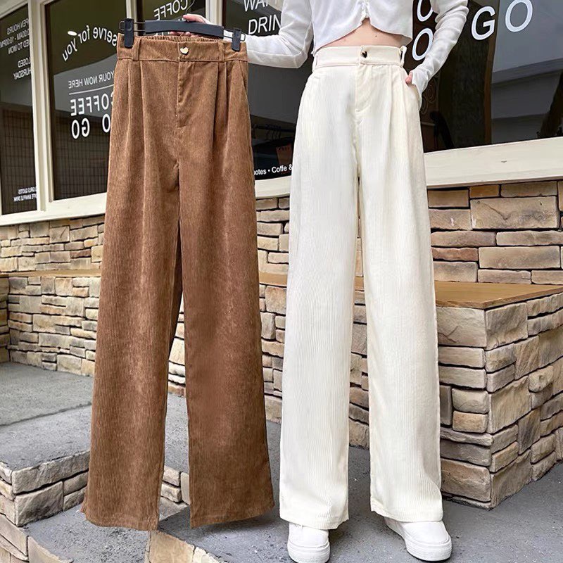 Quần Ống Rộng Lưng Chun Chất Nhung Tăm Mới Ra m059