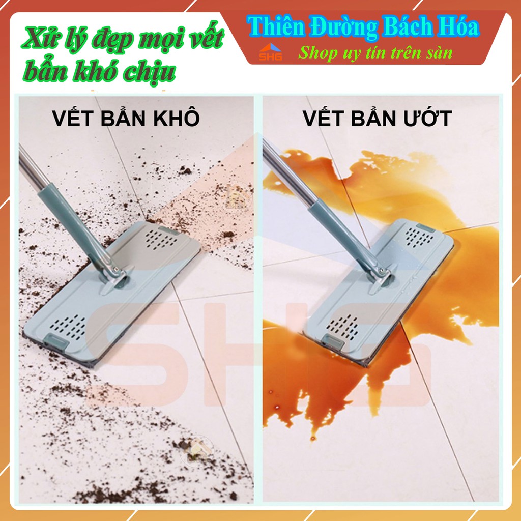 Cây lau nhà bộ lau nhà thông minh tự vắt 360 độ cao cấp , mâm cây lau inox – Mã TD_BV