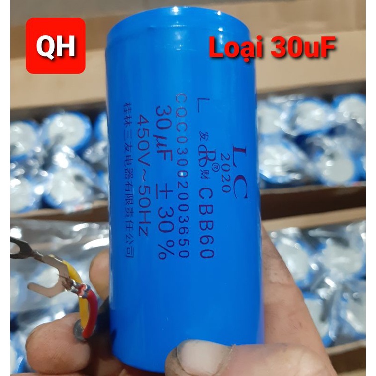 Tụ khởi động mô tơ 30uF , 40uF , 200uF , 300uF , (tụ  LC loại 1) điện 240V _ 450V / 50HZ