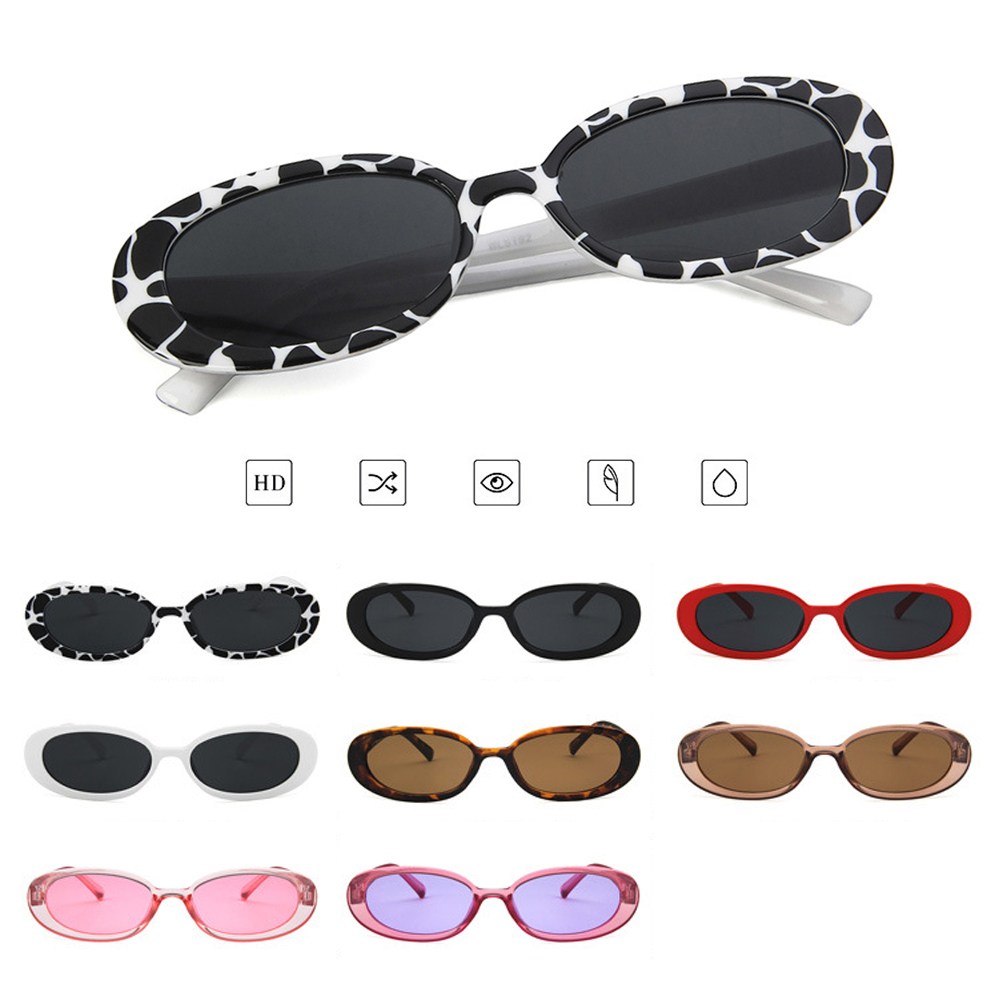 Kính Mát Gọng Oval Chống Tia Uv400 Phong Cách Vintage Cho Nữ