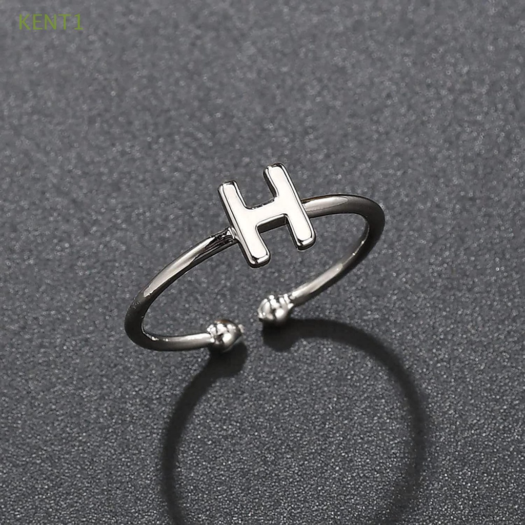 KENT1 wedding/engraved ring custom name tag 26-letter novelty design personality male and female couples English letter opening ring