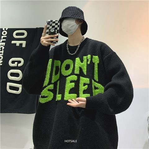 Áo Sweater Dày Dặn Cổ Tròn Thêu Họa Tiết Phong Cách Vintage Cho Nam