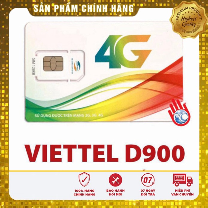 BIG SALE SIM 4G VIETTEL D900 7GB/T D500 4GB/T MIỄN PHÍ 12THÁNG KHÔNG PHẢI NẠP TIỀN BIG SALE