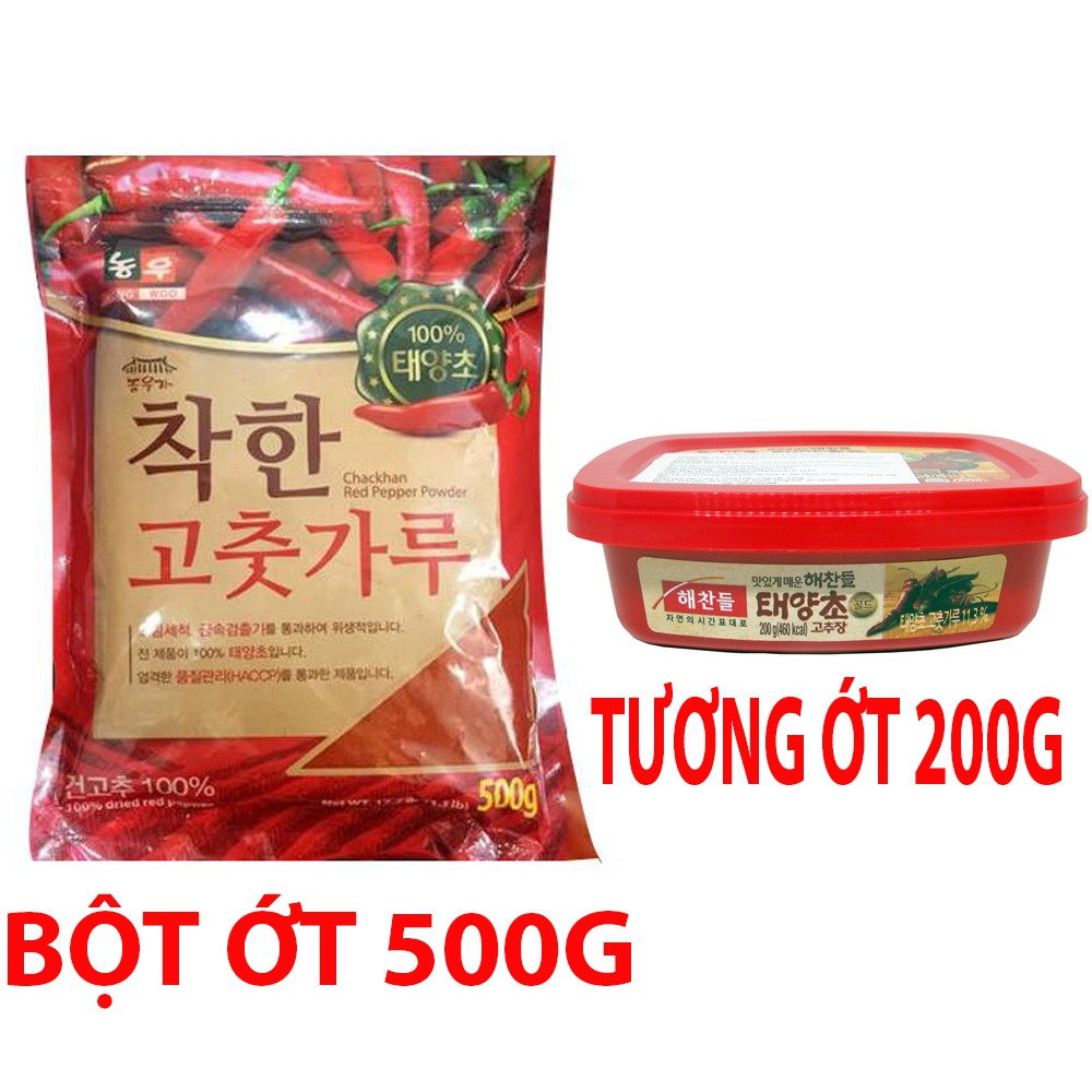 Combo Bột Ớt Hàn Quốc 500G + Tương Ớt Hàn Quốc 200G