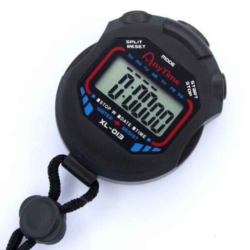 Aqtten Chic Large Screen Handheld Sports Stopwatch Digital Stop Watch Time Clock Alarm