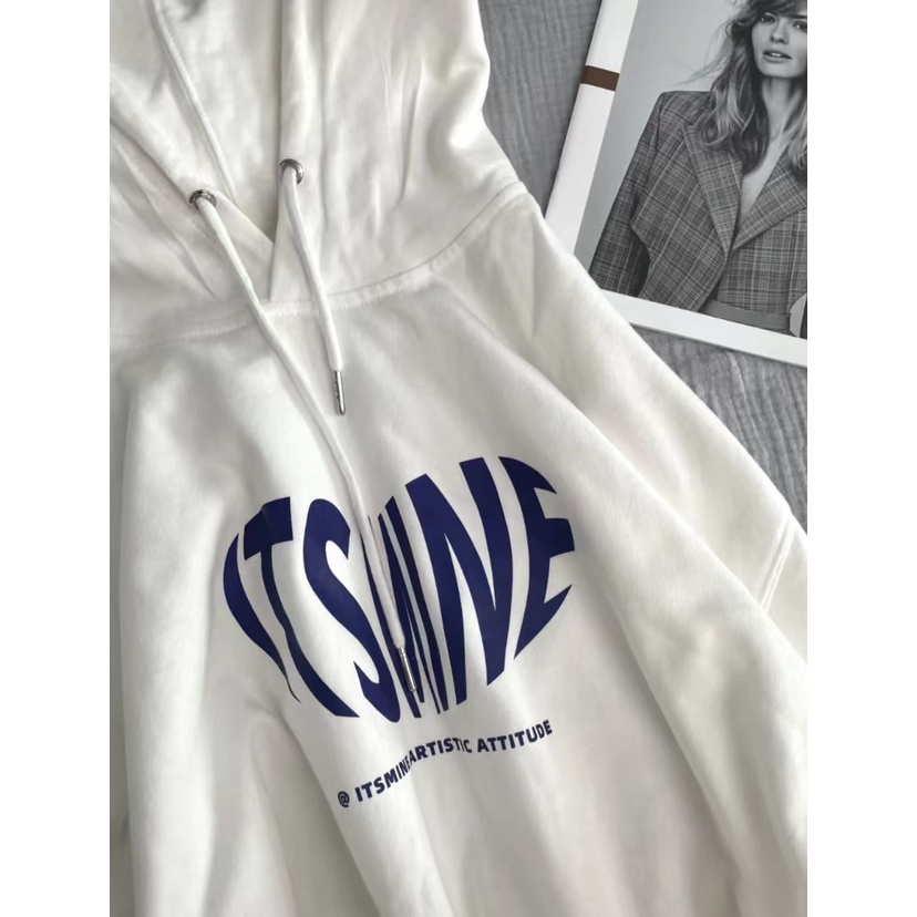 NRVP Áo Hoodie Nữ Tay Dài Dáng Rộng Thời Trang Phong Cách Hàn Quốc