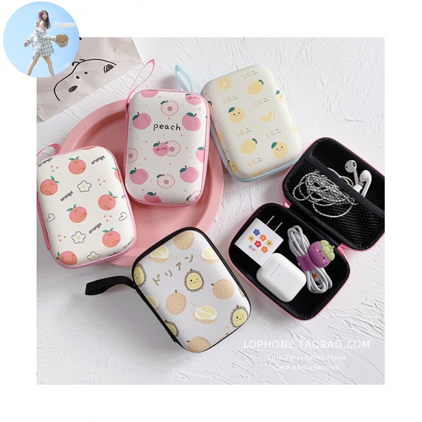 Túi Đựng Dây Cáp Sạc Và Tai Nghe Cứng 8cm Hình Gấu Dễ Thương | BigBuy360 - bigbuy360.vn