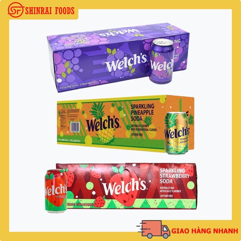 Nước ngọt Welch’s nho Mỹ thùng 12 lon