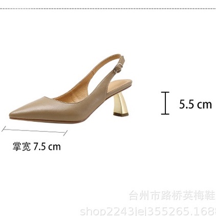 Giày Sandal Cao Gót Hở Ngón Bằng Da Mùa Hè Năm 2021 Có Khóa Cài Cho Nữ