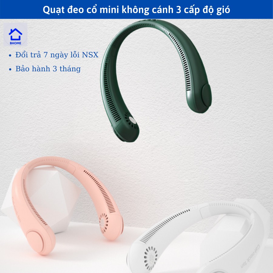 [BẢO HÀNH] QUẠT MINI ĐEO CỔ KHÔNG CÁNH 62 CỬA GIÓ 3 CHẾ ĐỘ MÁT, 3 TỐC ĐỘ GIÓ