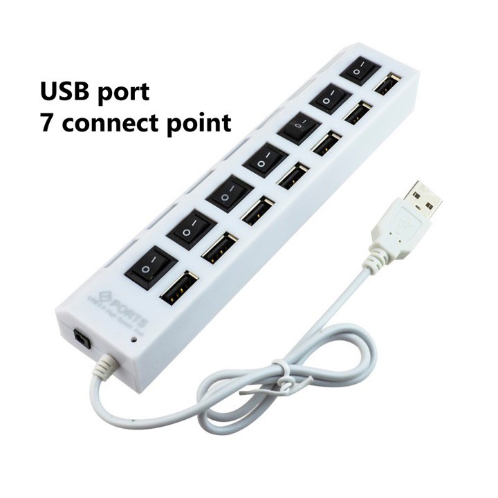 Hub chia 7 cổng usb có công tắt đèn