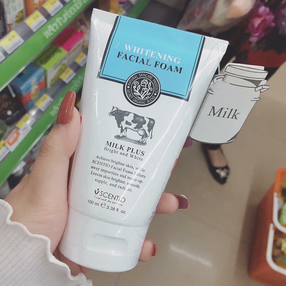 Sữa rửa mặt sữa bò Milk Plus Q10 Whitening Facial Foam  - Beauty Buffet Scentio Thailand 🍃