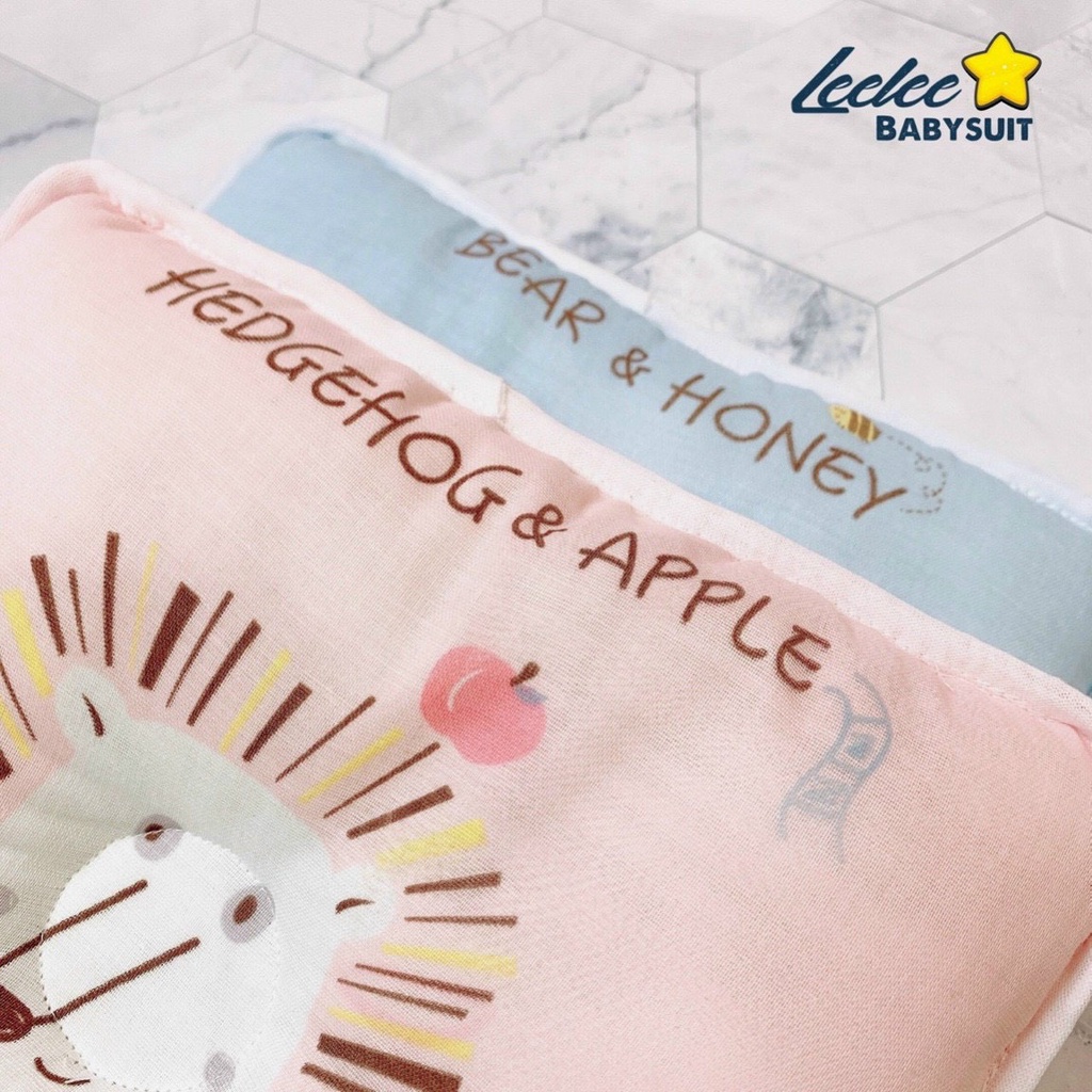 Gối xô sơ sinh chống méo bẹp đầu, gối lõm sợi tre cao cấp xuất Nhật thoáng khí thấm mồ hôi