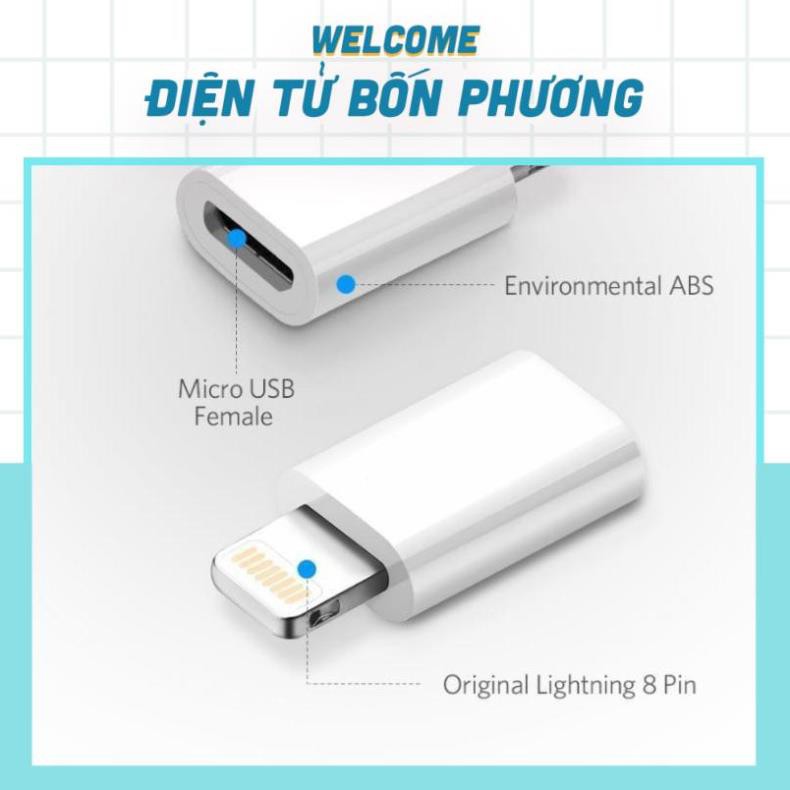 Cổng Chuyển MicroUSB Sang Lightning cho iPhone X/8/7/6 iPad Air Mini iPod