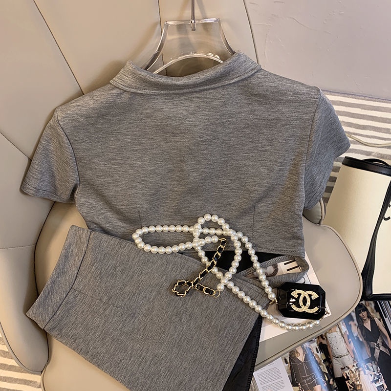 Set Áo Thun polo Ngắn Tay Và Chân Váy Thời Trang Dành Cho Nữ