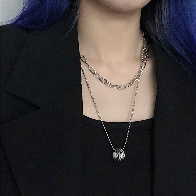 Vòng Cổ Hai Lớp Phong Cách Cá Tính Cho Nam 22358