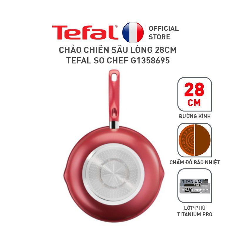 Chảo chiên nông/sâu lòng 24cm/28cm Tefal So Chef G1358695