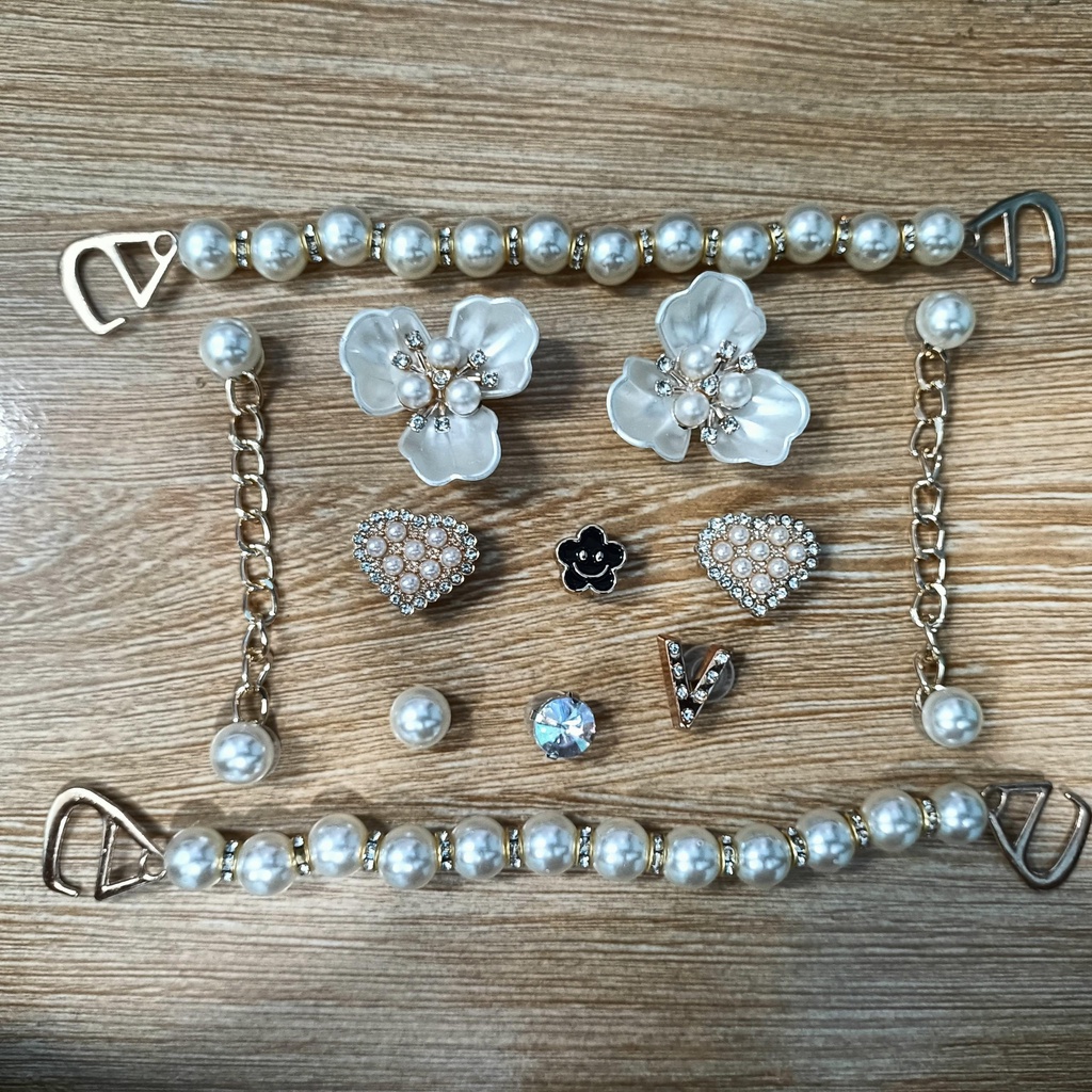 Dép Cross Đế 6cm Hàng Loại 1 Tặng Kèm Bộ Sticker Hoa Trân Châu Hottrend Sang Trọng Siêu Xinh Cực Êm Chân Tăng Chiều Cao