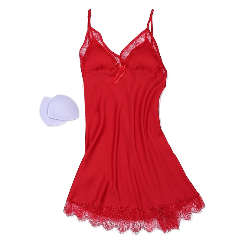 Đầm Ngủ Hai Dây Phối Ren Gợi Cảm Cho Nữ