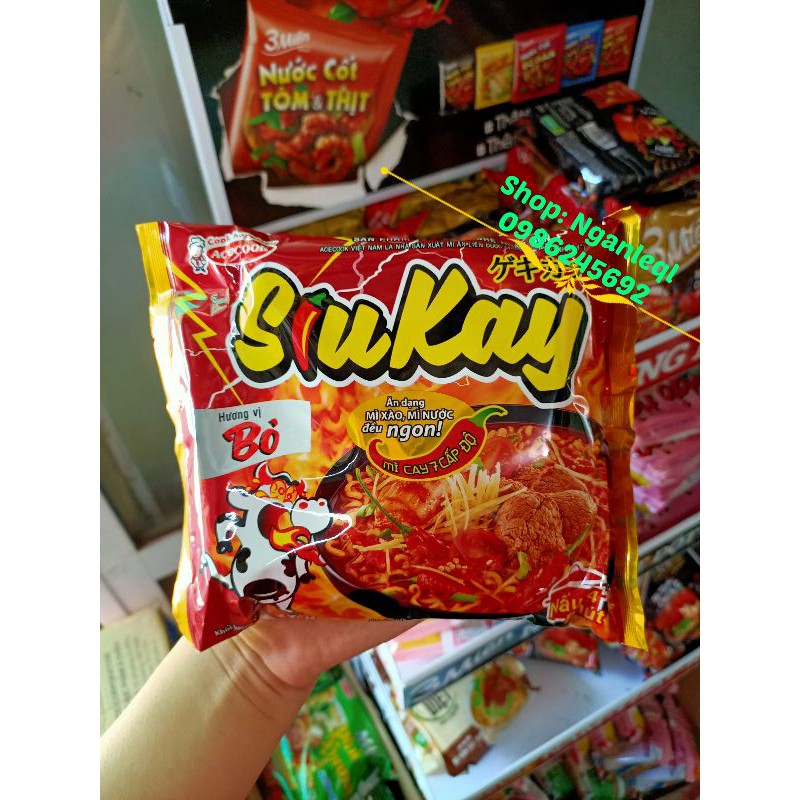 Mì Siukay hương vị bò, hải sản gói 128g