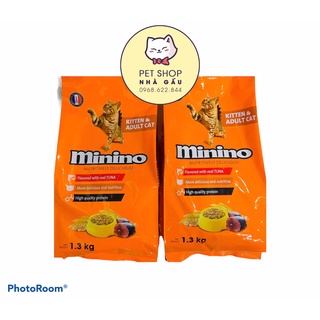 1 BỊCH HẠT MININO 1,3KG CHO MÈO CON VÀ MÈO LỚN