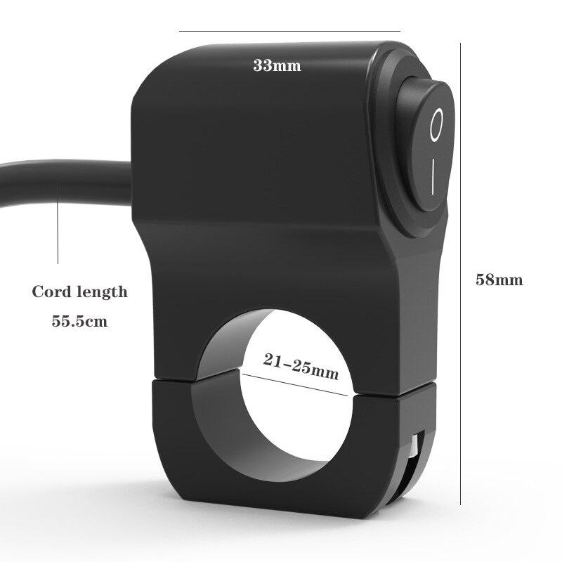 Công Tắc Đèn Pha Ba Vị Trí Bằng Hợp Kim Nhôm Chống Thấm Nước 22mm 7/8in 12V Cho Xe Máy