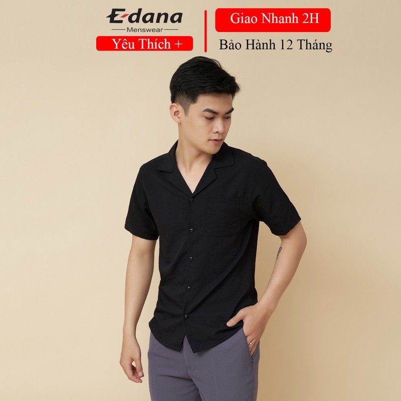 Sơ mi nam Edana Menswear vải đũi cổ vest cao cấp ngắn tay form rộng nhiều màu dành cân nặng 45 - 86kg | BigBuy360 - bigbuy360.vn