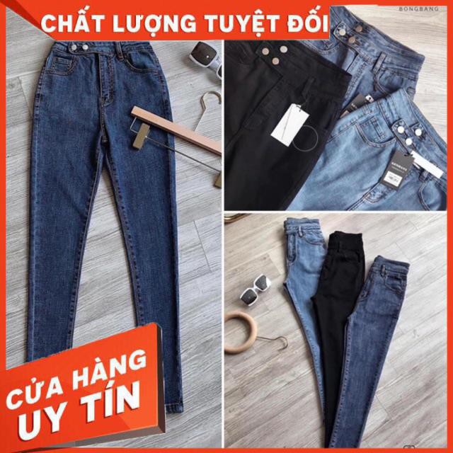 QUẦN JEANS ÔM LƯNG CAO 2 Nút chất siêu mềm giãn