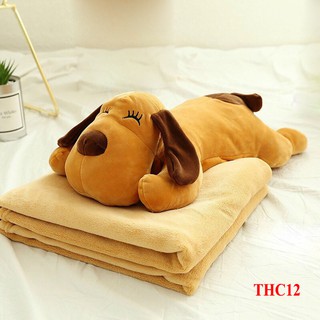 Bộ thú bông kèm chăn THC12 mềm mại ấm áp cho chị em công sở thú nhồi bông mềm mại làm gối đáng yêu chăn gấp dọn nhẹ