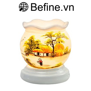 Đèn xông tinh dầu gốm Bát Tràng cao cấp - chất liệu gốm sứ thấu quang - phù hợp phòng ngủ, làm đèn trang trí