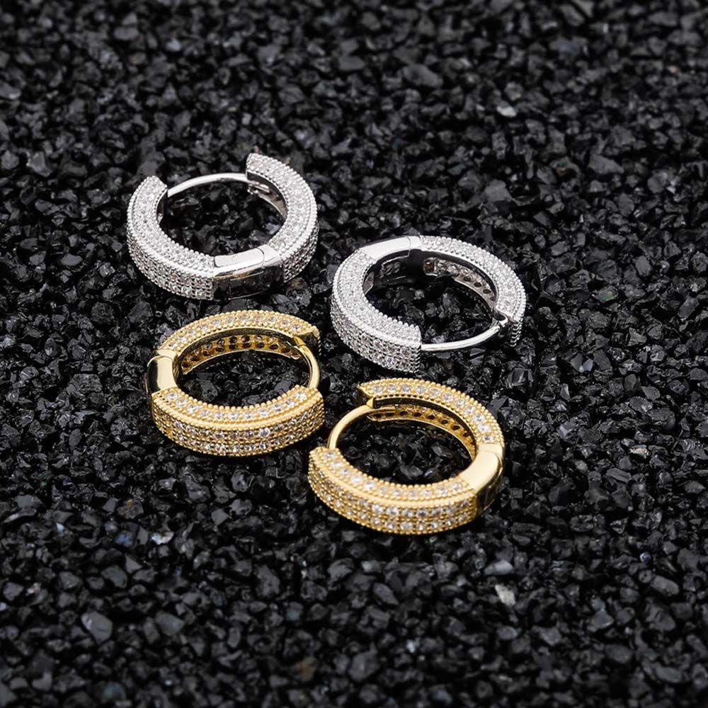 Bông Tai Hình Tròn Đính Đá Thời Trang Dành Cho NữKhuyên Tai Phong Cách Hàn Quốc Cho Nam Và Nữ