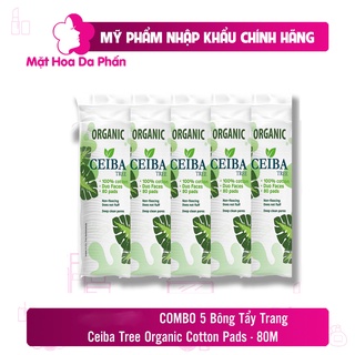 COMBO 5 Bông Tẩy Trang Hữu Cơ Ceiba Tree Organic Cotton Pads - 80 Miếng