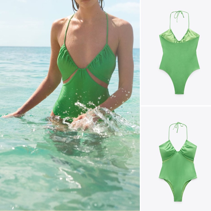 Bộ Đồ Bơi Zara 22 Thiết Kế Cổ Chữ V Hở Lưng Có Thể Điều Chỉnh Phong Cách Mùa Hè Mới2856028