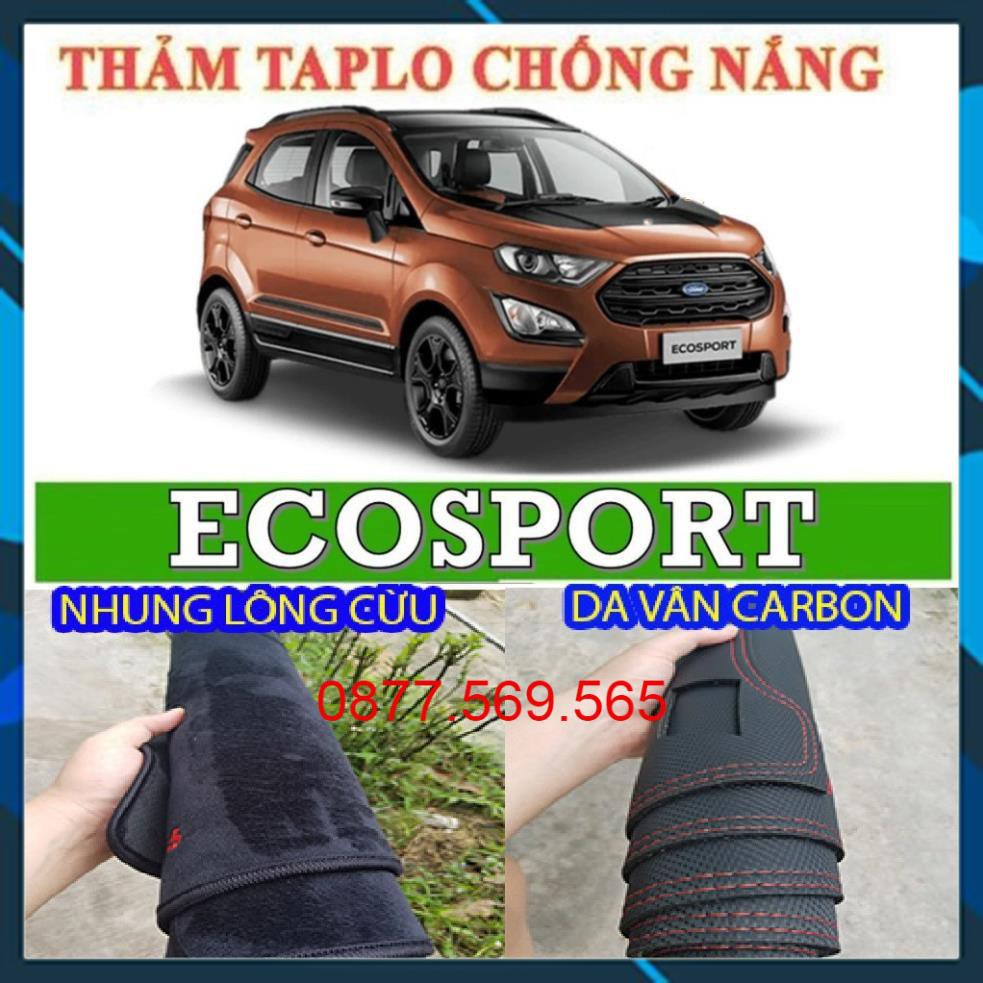 THẢM TAPLO FORD ECOSPORT 2014-2017 VÀ 2018-2021 THẢM CHE NẮNG TAPLO CAO CẤP-NHUNG +DA VÂN CARBON 3 LỚP