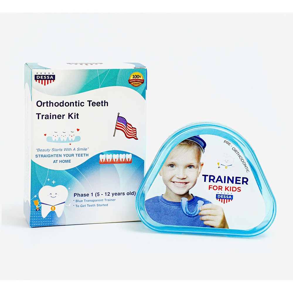 Niềng Răng tại nhà cho trẻ em từ Silicon Y tế Dessa Trainer for KID, niềng răng an toàn 2 giai đoạn - Full box Mỹ