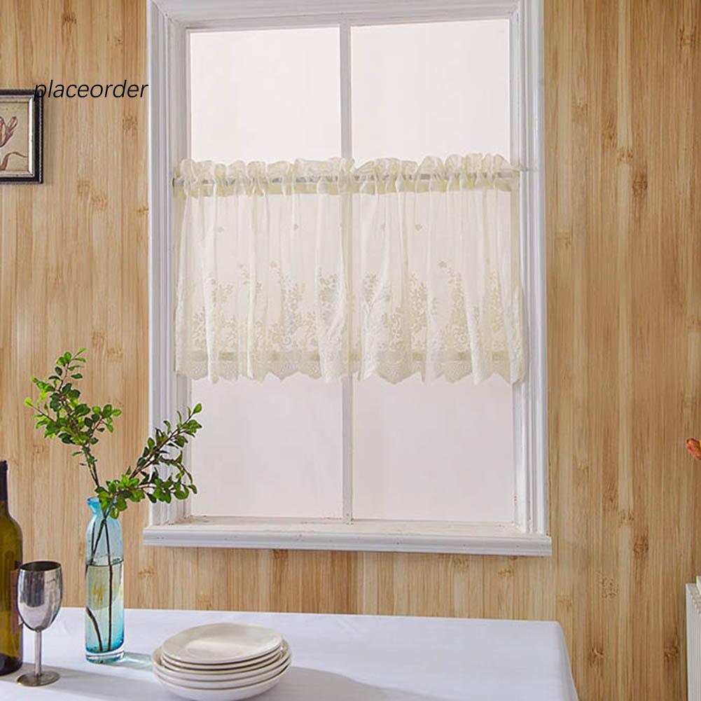 Rèm lưới hình hoa loại ngắn trep trang trí nhà