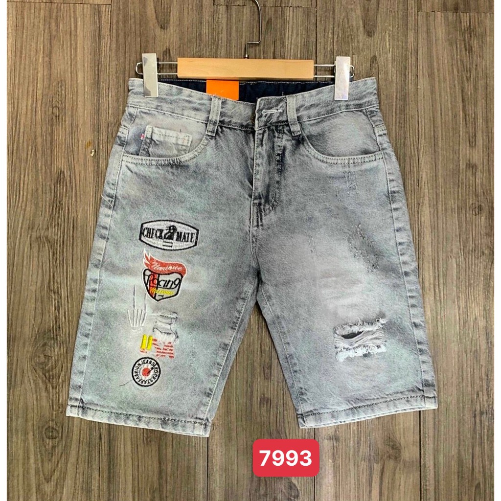 Quần Short Jean Nam Hai Sọc Rách | BigBuy360 - bigbuy360.vn