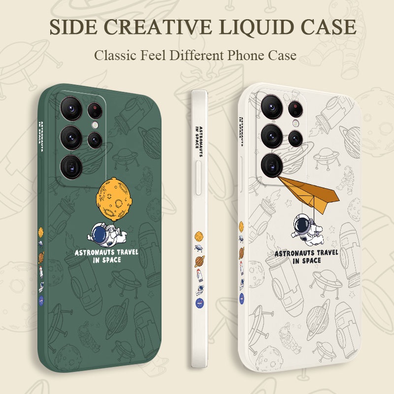 Ốp Điện Thoại Họa Tiết Phi Hành Gia / Mặt Trăng Thời Trang Cho samsung galaxy s23 s22 fe ultra plus