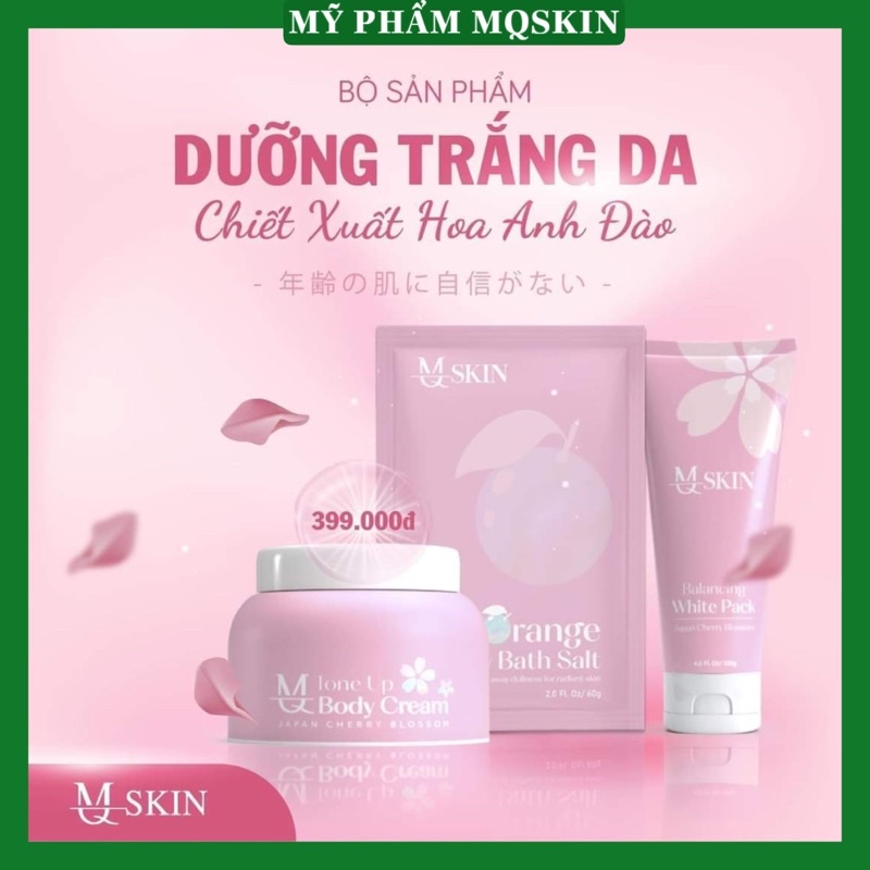 Bộ Dưỡng Trắng Hoa Anh Đào MQSKIN, Tắm trắng toàn thân, Siêu trắng, trắng ngay từ lần đầu sử dụng