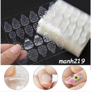 Băng keo dán móng tay giả 24 cái nail sticker, hai mặt siêu tiện lợi