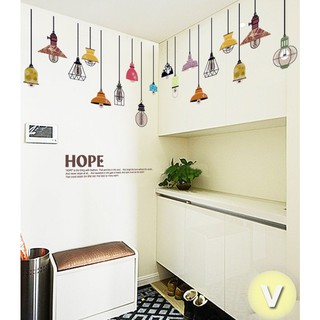 Decal dán tường Đèn trần thả rủ