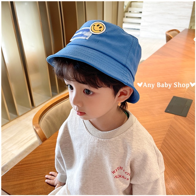 Mũ nón Bucket rộng vành thời trang mặt cười nổi bật cho bé trai và bé gái 8 màu siêu cute hột me -có dây nón   ❣❣